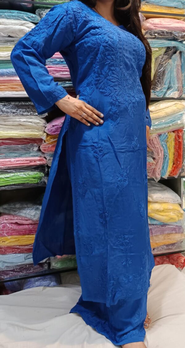 Masline Chikankari Plazo Set