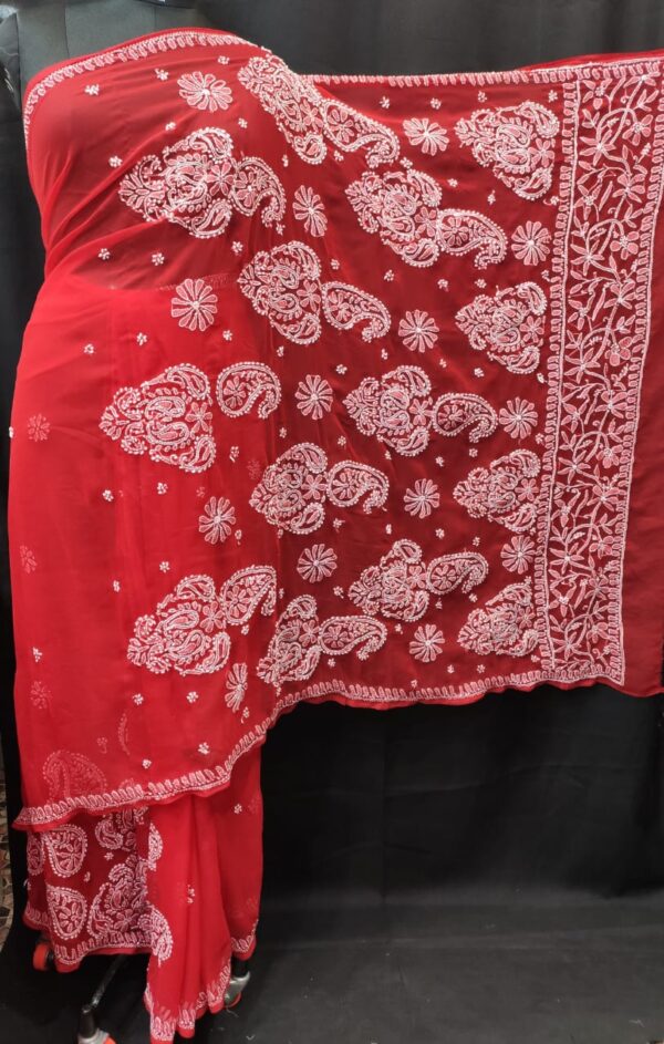 Georgette saree palla work unique design piece