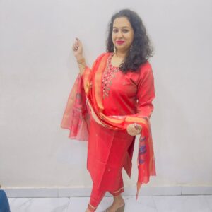 Designer Shimmer 3 Pc Suit Set | Handwork Yolk | Pant & Dupatta Included