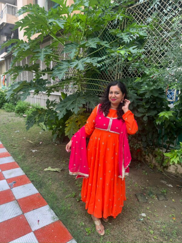 Royal Grace: Floor-Length Anarkali Set with Pant & Dupatta - Image 2
