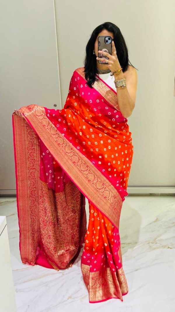 New Kanjivaram Bandhani Saree - Image 9