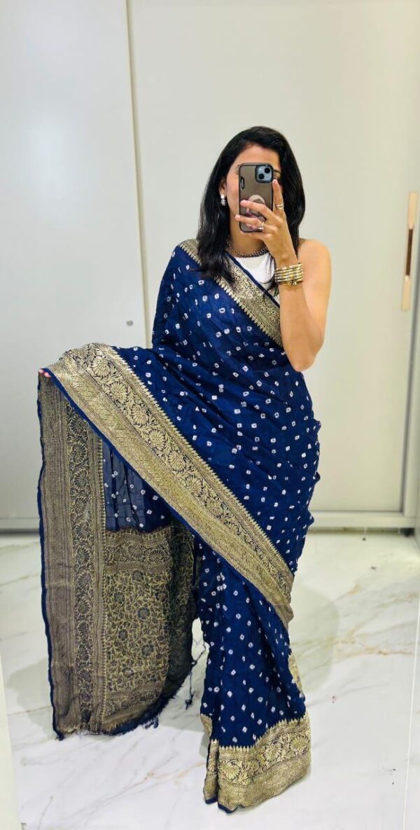 New Kanjivaram Bandhani Saree - Image 8