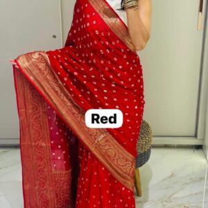 New Kanjivaram Bandhani Saree