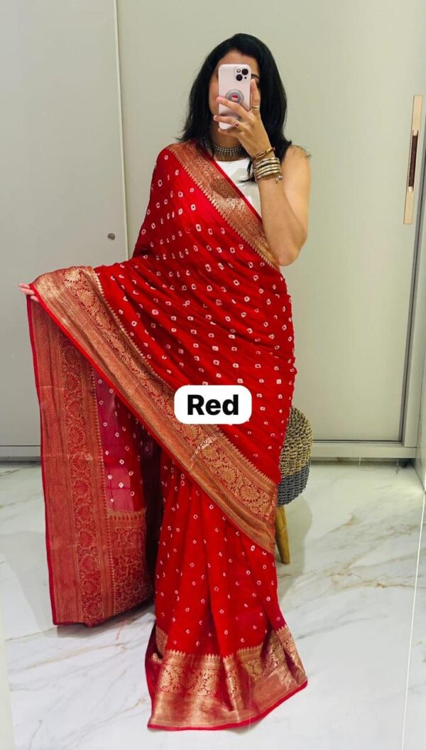 New Kanjivaram Bandhani Saree